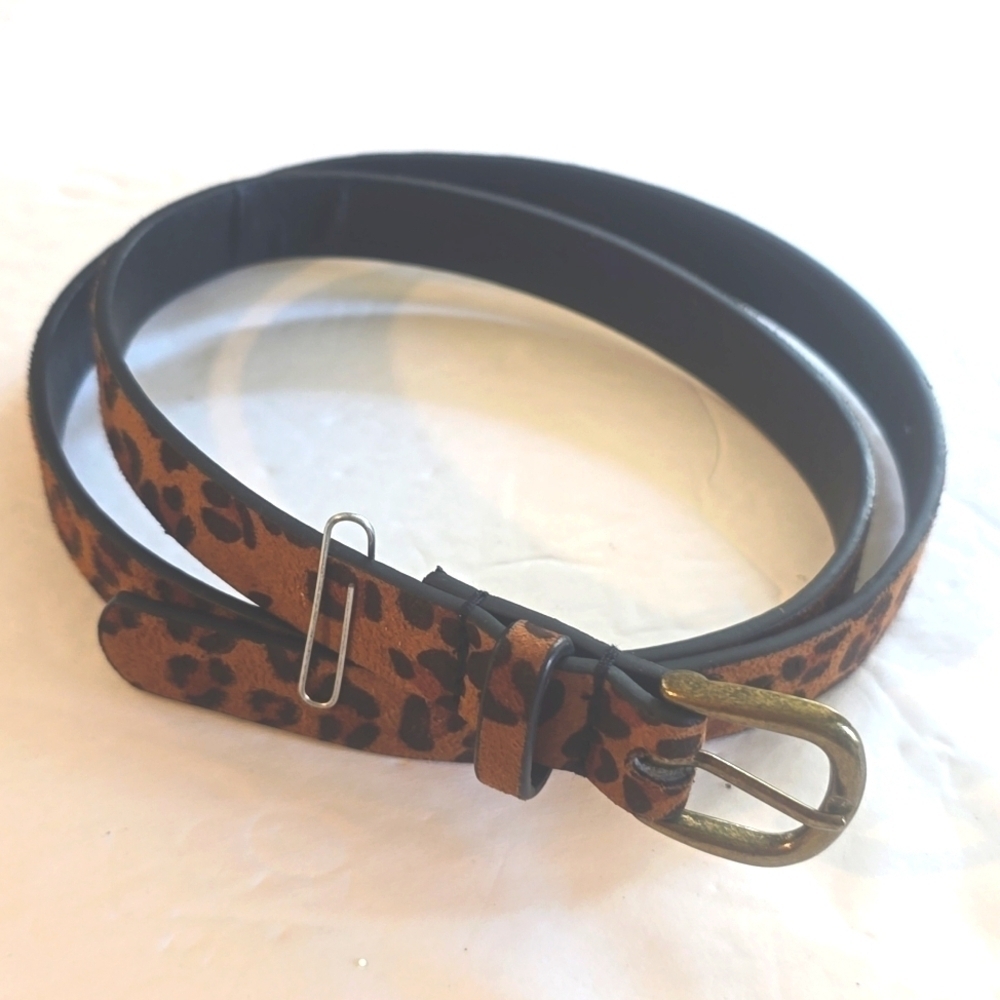 Leopard Animal Print Thin Belt Sz.S-M